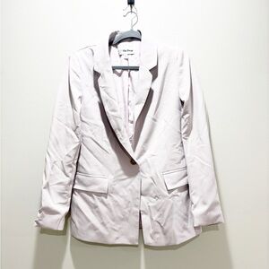 THE DROP Women’s Light Lilac Purple Single Button Closure Blazer Jacket Size M